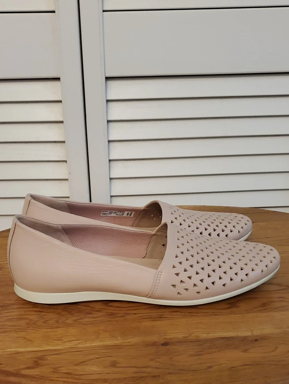 Ecco Pink Blush Touch Leather Ballerina Flats Loafers, Size 8